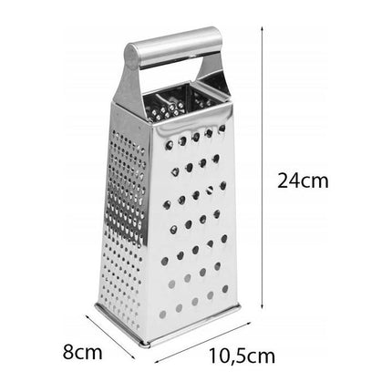 Meyerhoff Keukenrasp 4-Zijdig RVS – Handrasp voor Kaas, Groente en Fruit – 24 cm Hoog – Ergonomisch Keukengerei
