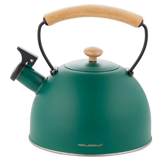 Florina Jungle fluitketel RVS mat groen 2.5 Liter - geschikt voor inductie