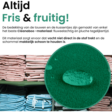 LoveGifts Luxe Houten 3-in-1 Meegroei Babyschommel Groen – Veilig Schommelzitje Baby & Peuter – Handgemaakt Houten Schommelstoel – Cleanaboo® Stof – Voor Binnen & Buiten – Tot 25 kg