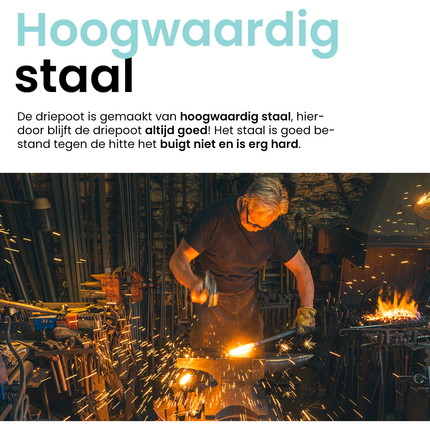 Meyerhoff Driepoot Standaard 120 cm – Stalen Ketelhouder met Ketting – Opvouwbaar – Voor Hongaarse Ketels & Kampvuur Koken – Buiten Kookstatief