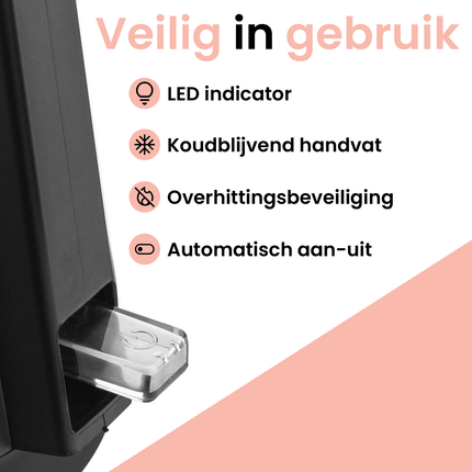 Botti Vivien glazen waterkoker – 0,9 L – 1000 W – Zwart – Professional Series – Modern & veilig
