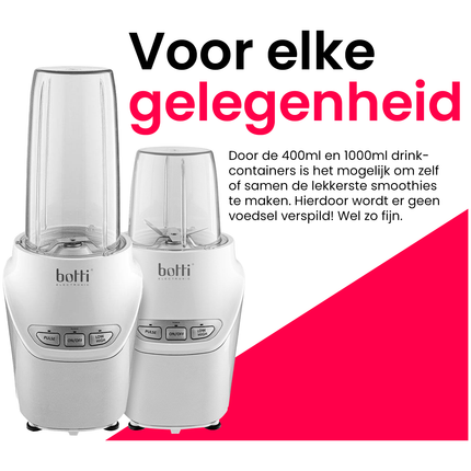 2de kansje Botti Vitalis nutri blender smoothie to go 1000W wit