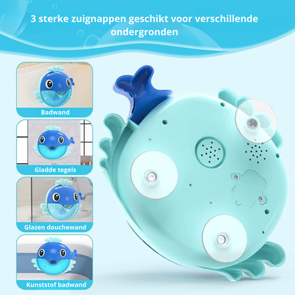 Trendmix Bubble Whale Bad Speelgoed – Muzikale Walvis met Zeepbellen en 12 Liedjes – Bubbels Bad Speeltje Baby & Peuter – Blauw