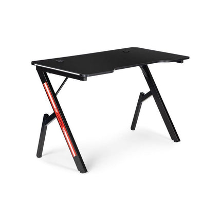 Modern Home gaming desk met RGB LED verlichting - game bureau - 120 x 60 x 73 cm zwart