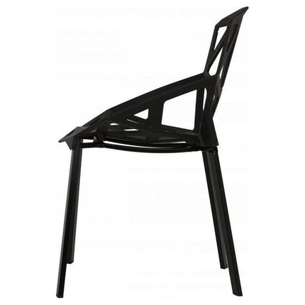 Modern Home set van 4 design geometrische kuipstoelen - Eetkamer stoelen - Zwart