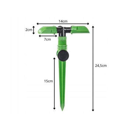 DIVODV Tuinsproeier met Grondpen 360° – Gazonsproeier tot 18 m² – Automatische Sprinkler met 3 Sproeiarmen