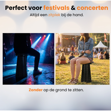 Trendmix Opvouwbare Kruk Verstelbaar & Lichtgewicht – Rode Telescopische Kruk Voor Festival, Concert, Camping & Reizen