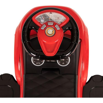 3 in 1 sportauto loopauto met geluiden en claxon op het stuur belastbaar tot 25 kg rood