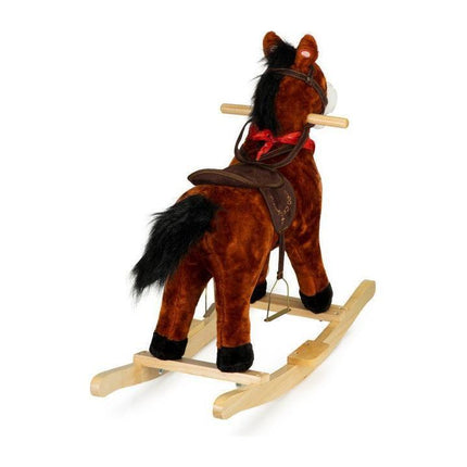 Hobbelpaard met geluid en bewegende staart 73x36x65 cm donkerbruin