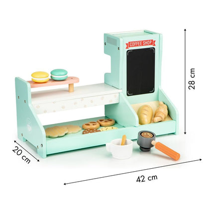 Ecotoys houten speelgoed koffie- & patisserie winkel 42,5 x 20 x 28 cm