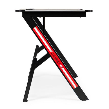 Modern Home gaming desk met RGB LED verlichting - game bureau - 120 x 60 x 73 cm zwart