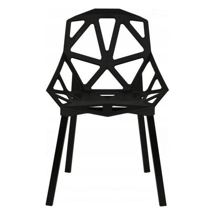 Modern Home set van 4 design geometrische kuipstoelen - Eetkamer stoelen - Zwart