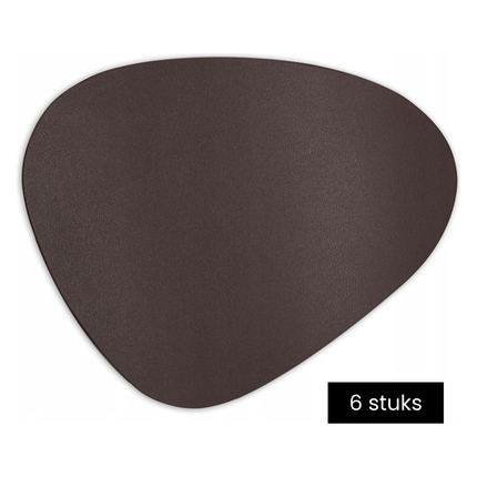 Tragar Placemats Set 6 – Bruin – Kunststof 35x45 cm – Hittebestendig & Krasvrij