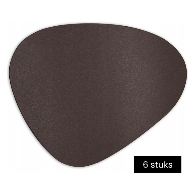 Tragar Placemats Set 6 – Bruin – Kunststof 35x45 cm – Hittebestendig & Krasvrij