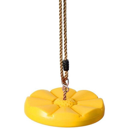 Schotelschommel voor kinderen max 75 kg belasting geel - Ronde schommel - Makkelijk op te hangen - Touwlengte 110 t/m 190cm
