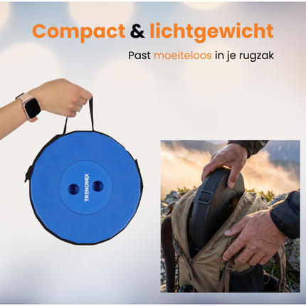 Trendmix Opvouwbare Kruk Verstelbaar & Lichtgewicht – Blauwe Telescopische Kruk Voor Festival, Concert, Camping & Reizen
