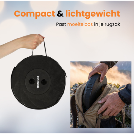 Trendmix Opvouwbare Kruk Verstelbaar & Lichtgewicht Zwart – Compacte Telescopische Kruk Voor Festival, Concert, Camping & Reizen