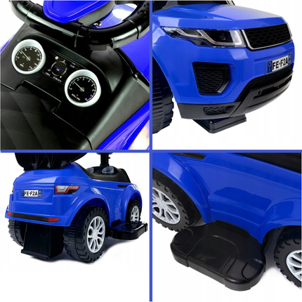 3 in 1 sportauto loopauto met 5 geluiden op het stuur belastbaar tot 27 kg blauw
