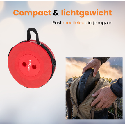 Trendmix Opvouwbare Kruk Verstelbaar & Lichtgewicht – Rode Telescopische Kruk Voor Festival, Concert, Camping & Reizen