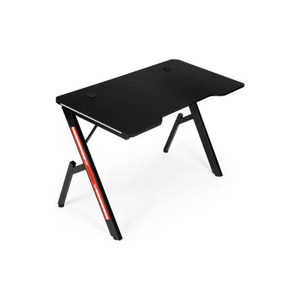 Modern Home gaming desk met RGB LED verlichting - game bureau - 120 x 60 x 73 cm zwart