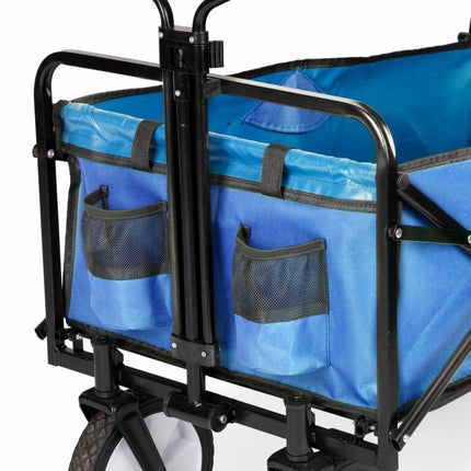 Multistore Bolderkar opvouwbaar 100L en 80kg draagkracht - strandkar - bolderwagen - blauw