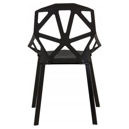Modern Home set van 4 design geometrische kuipstoelen - Eetkamer stoelen - Zwart