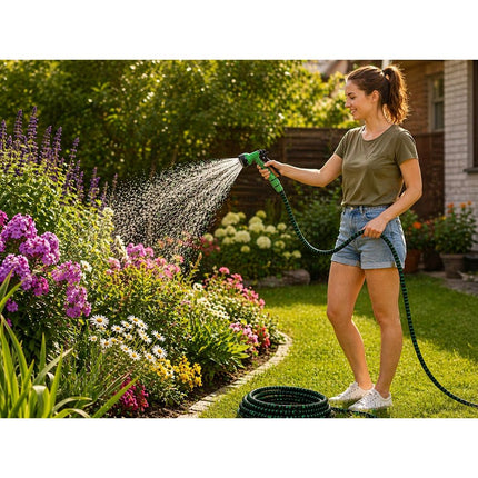Flexibele Tuinslang 30 Meter – Uitschuifbare Tuinslang Met Sproeipistool – Tuinslang Met Kraanadapter – Waterslang Voor Tuin, Terras en Auto