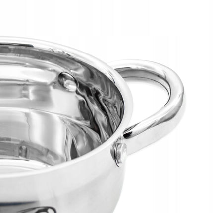Kookpan 2,5 Liter RVS met Deksel – 18 cm Inductie Pan – Maatverdeling – Alle Warmtebronnen