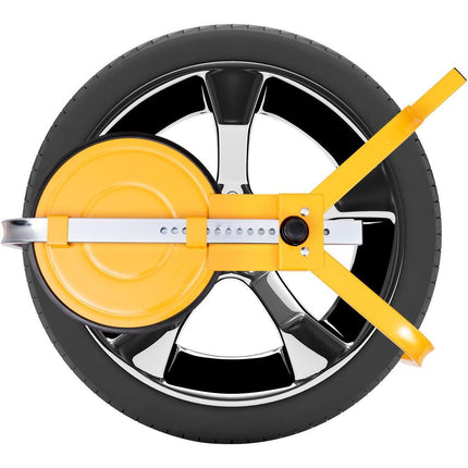 Trendmix Universele Wielklem – 13–15 inch – Met Slot en 2 Sleutels – Anti-Diefstal Voor Auto, Caravan, Aanhanger – Geel