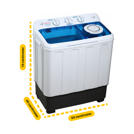 Brock XL camping wasmachine met dubbele trommel 6,8Kg was en 5,0Kg centrifuge capaciteit