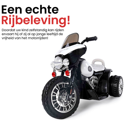 Elektrische politie chopper - trike - motor voor kinderen tot 25kg max 1-3 km/h zwart
