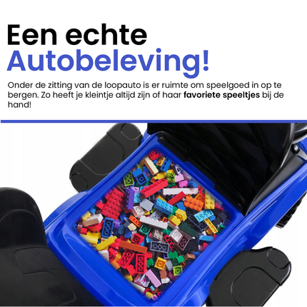 3 in 1 sportauto loopauto met 5 geluiden op het stuur belastbaar tot 27 kg blauw