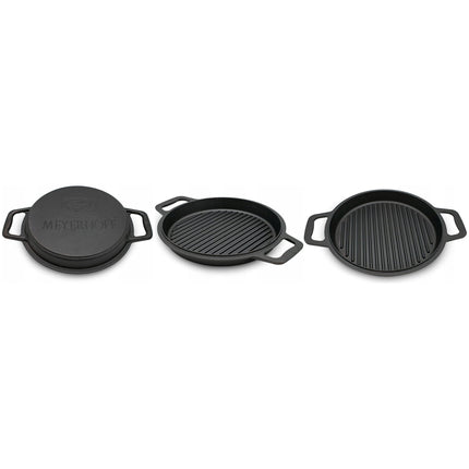 Meyerhoff 2-in-1 Outdoor Dutch Oven 8L – Gietijzeren Ketel met Grilldeksel – Kampvuurpan Met Afneembare Poten – Voor Buiten Koken, BBQ & Jacht