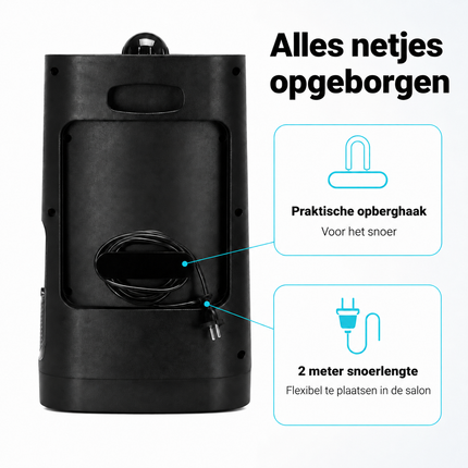 Automatische Kappersstofzuiger 1400W met Sensor – Staande Haarstofzuiger met 2,7L Tank en Krachtige Zuigkracht voor Salon – Gabbiano