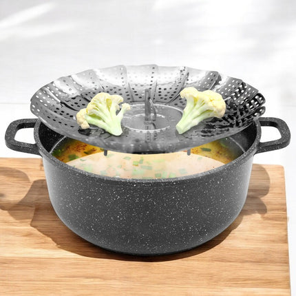 Meyerhoff Universele Stoominzet Voor Pan 14 tot 23 cm – Stomer – Stoommand – Kookinzet – Stoomrek RVS