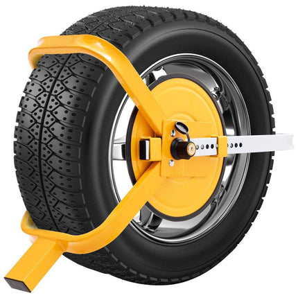 Trendmix Universele Wielklem – 13–15 inch – Met Slot en 2 Sleutels – Anti-Diefstal Voor Auto, Caravan, Aanhanger – Geel