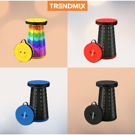 Trendmix Opvouwbare Kruk Verstelbaar & Lichtgewicht – Regenboog Telescopische Kruk Voor Festival, Concert, Camping & Reizen