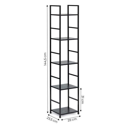 Modern Home industriële loft stijl boekenkast met 5 planken - 144,5 x 23,5 x 29 cm -  Bruin