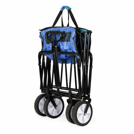 Multistore Bolderkar opvouwbaar 100L en 80kg draagkracht - strandkar - bolderwagen - blauw