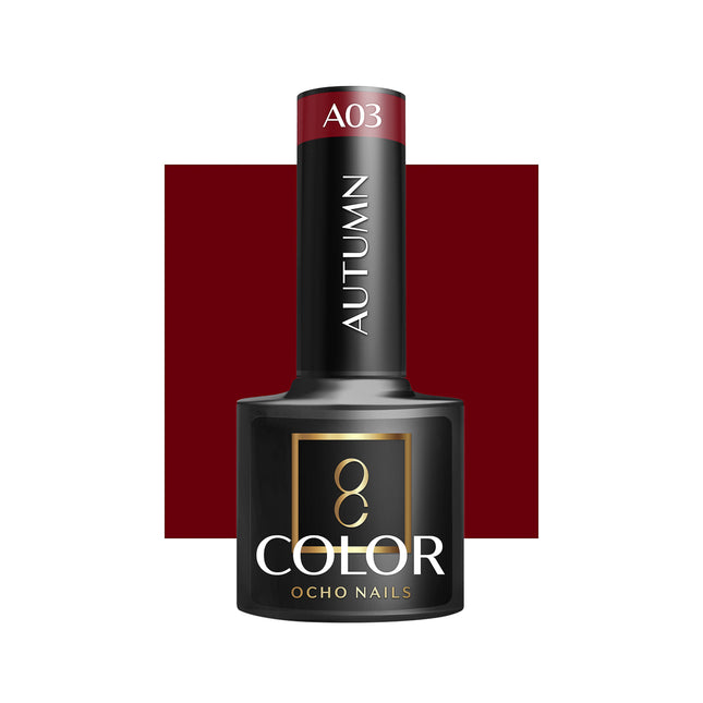 Ocho Nails Hybride Nagellak Herfst A03 – Diep Bourgondisch Rood - 5g Professionele Langhoudende Gellak