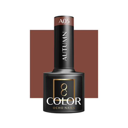 Ocho Nails Hybride Nagellak Herfst A05 Diep Kastanjebruin - 5g Professionele Gellak met Intense Glans en Dekking