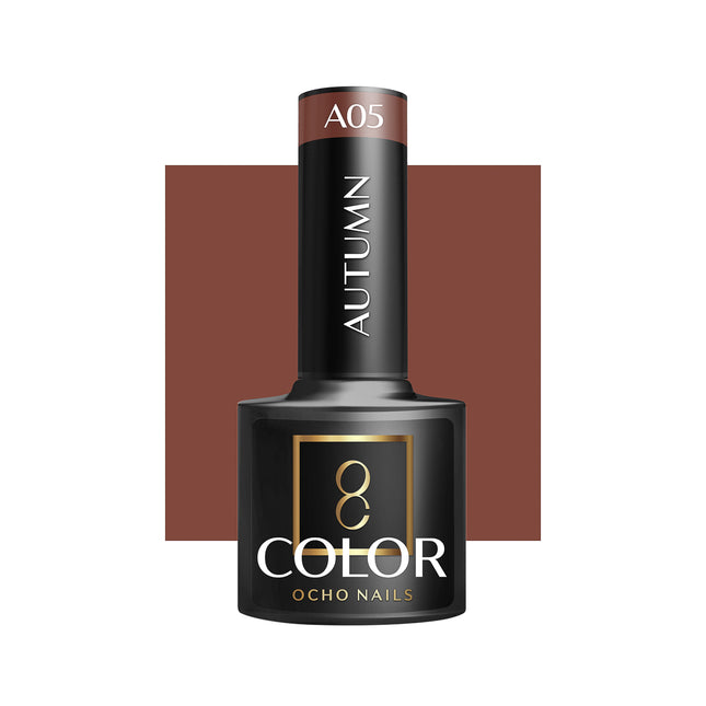 Ocho Nails Hybride Nagellak Herfst A05 Diep Kastanjebruin - 5g Professionele Gellak met Intense Glans en Dekking