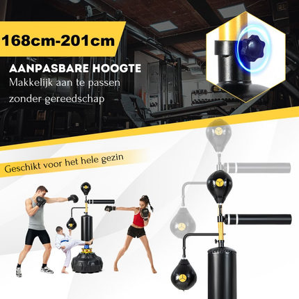 Trendmix 360° Boks Trainer Met Draaibare Stang - Boks Speed Ballen - Vulbare Basis - Boksuitrusting voor Thuis