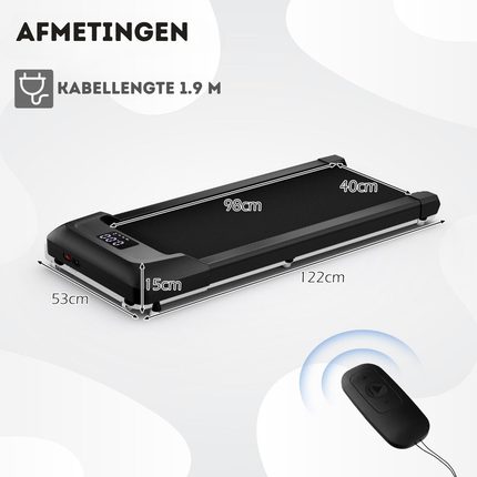 Costway Walking Pad Loopband zwart 1-6 km/u 120 kg Capaciteit - Afstandsbediening en LED Display - Walking pad voor thuis of op kantoor