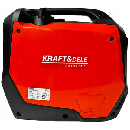 Kraft & Dele KD697 Inverter Generator Benzine Aggregaat 4-Takt met Stroomstabilisatie 2300 - 2500 Watt - 12V en 2x 230V stopcontacten - Stroomgenerator