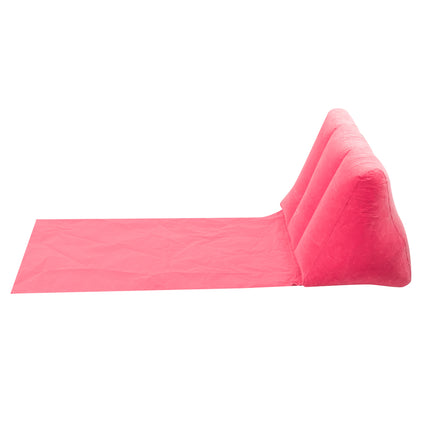 Strandmat met Opblaasbare Rugleuning en Kussen – Opvouwbare Strandstoel – Inclusief Pomp – Roze