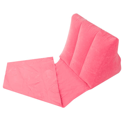 Strandmat met Opblaasbare Rugleuning en Kussen – Opvouwbare Strandstoel – Inclusief Pomp – Roze