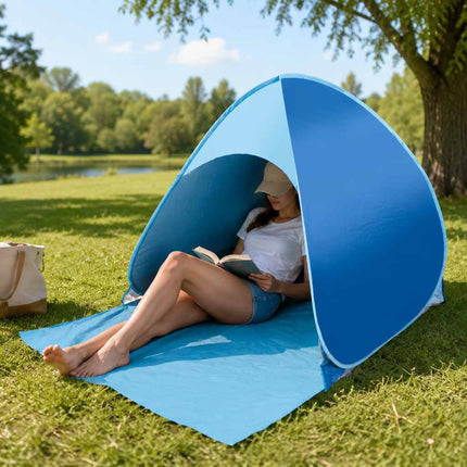 Pop-up Strandtent met UV 50 Bescherming – Zelfopzettende Strandtent – Waterafstotend – Inclusief Draagtas en Haringen