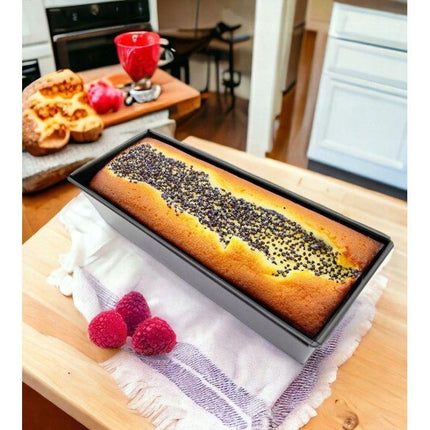 Meyerhoff Rechthoekige Cakevorm 26 cm – Non-Stick Bakvorm – Antraciet Zwart – Koolstofstaal – Voor Cake, Gebak & Meer – Ovenbestendig tot 230°C