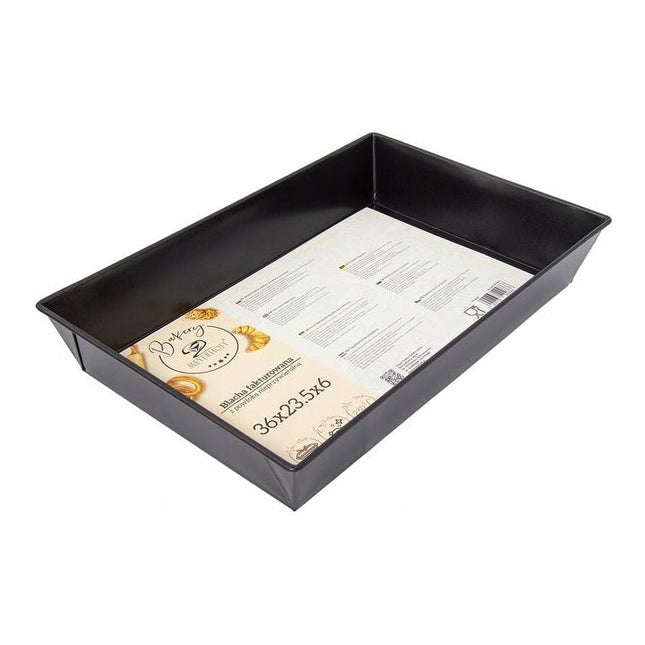 Meyerhoff Bakery Rechthoekige Cake Bakvorm – 36 x 23,5 x 6 cm – Non-Stick Coating – Grote Bakvorm voor Cake, Brood, Gebak & Lasagne – Ovenbestendig – Zwart